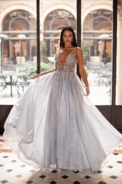 Yolanda Beaded Tulle Gown - Silver -Alamour Sale Store 103 800d4289 ef2b 4a78 aa51 77ae3e2b5fe0