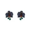 Amandine Black Floral Studs