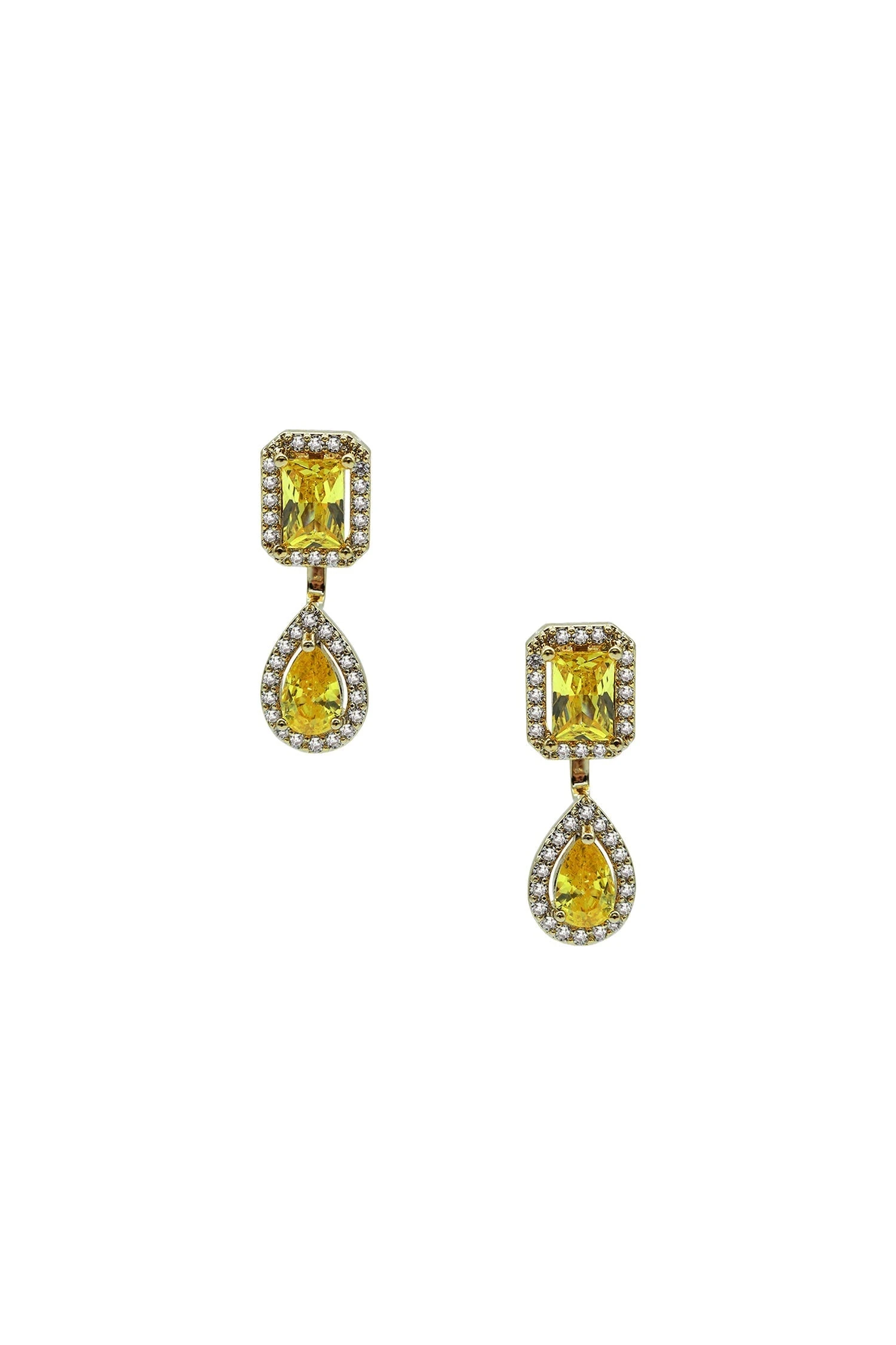 Clio Yellow Embellished Earrings 3 Clio Yellow Embellished Earrings - Image 3