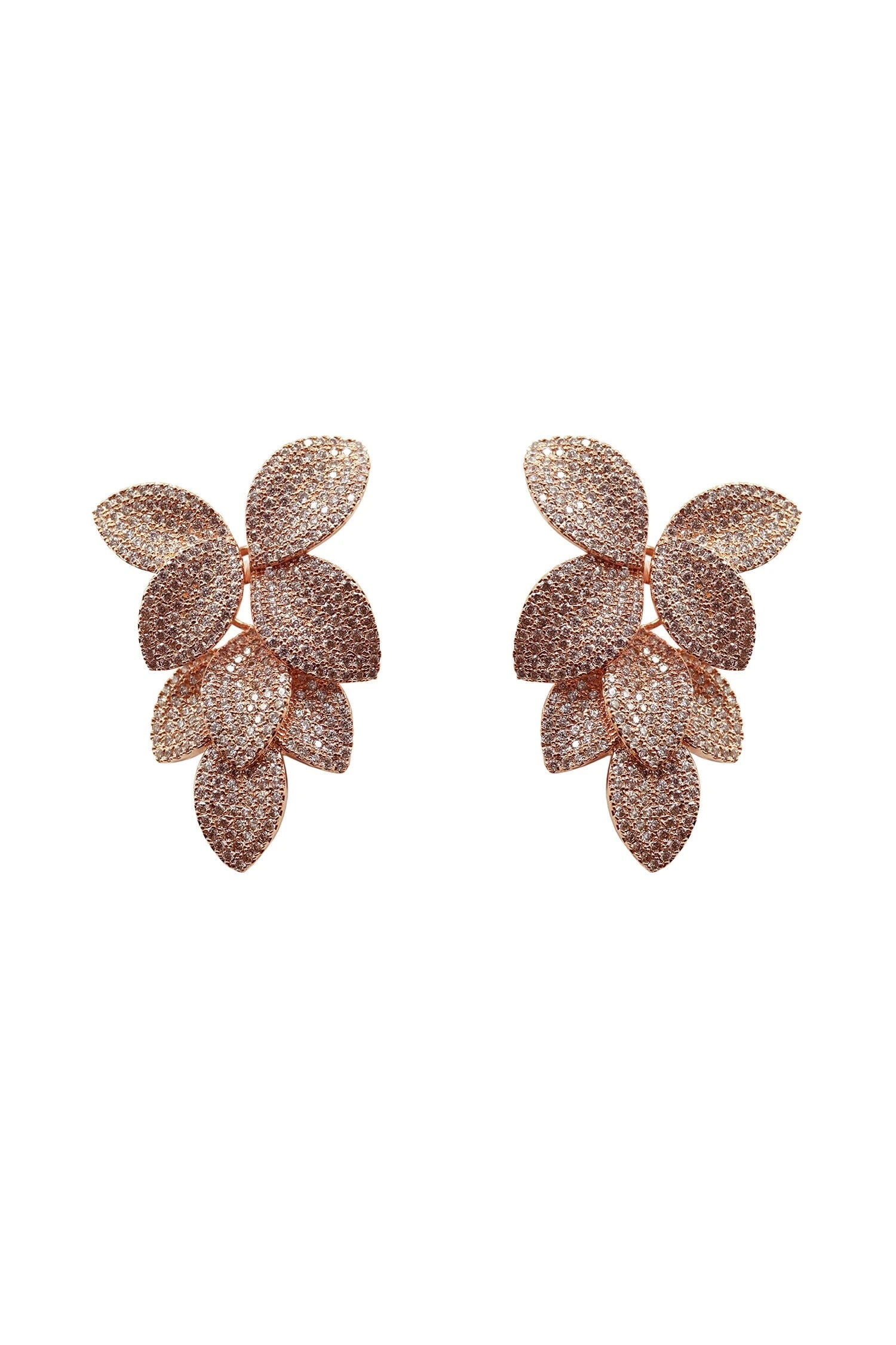 Galina Rose Gold Embellished Earrings 1 Galina Rose Gold Embellished Earrings