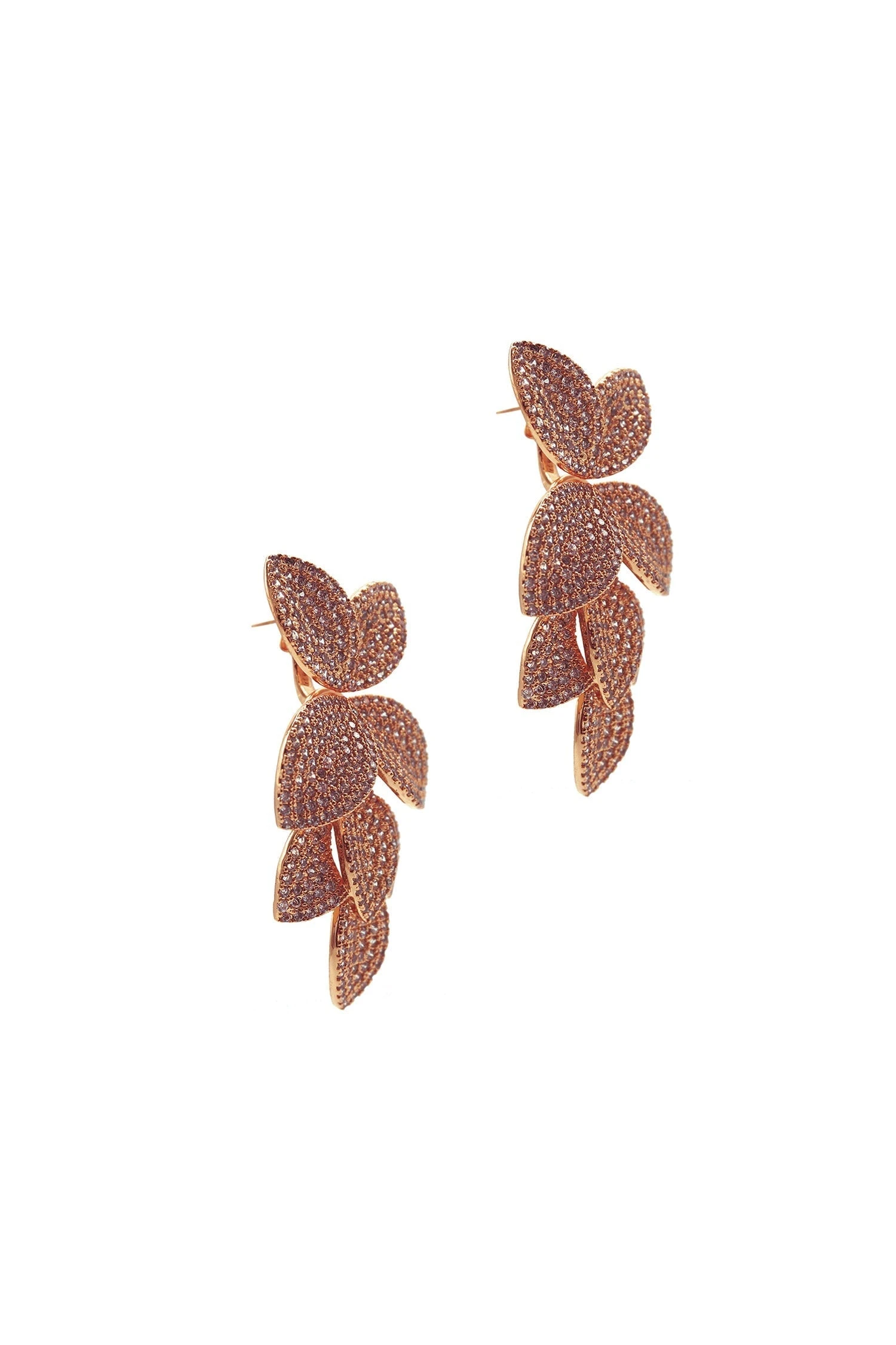 Galina Rose Gold Embellished Earrings 2 Galina Rose Gold Embellished Earrings - Image 2