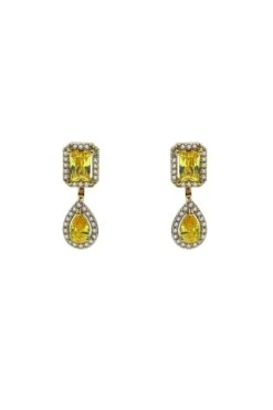 Clio Yellow Embellished Earrings