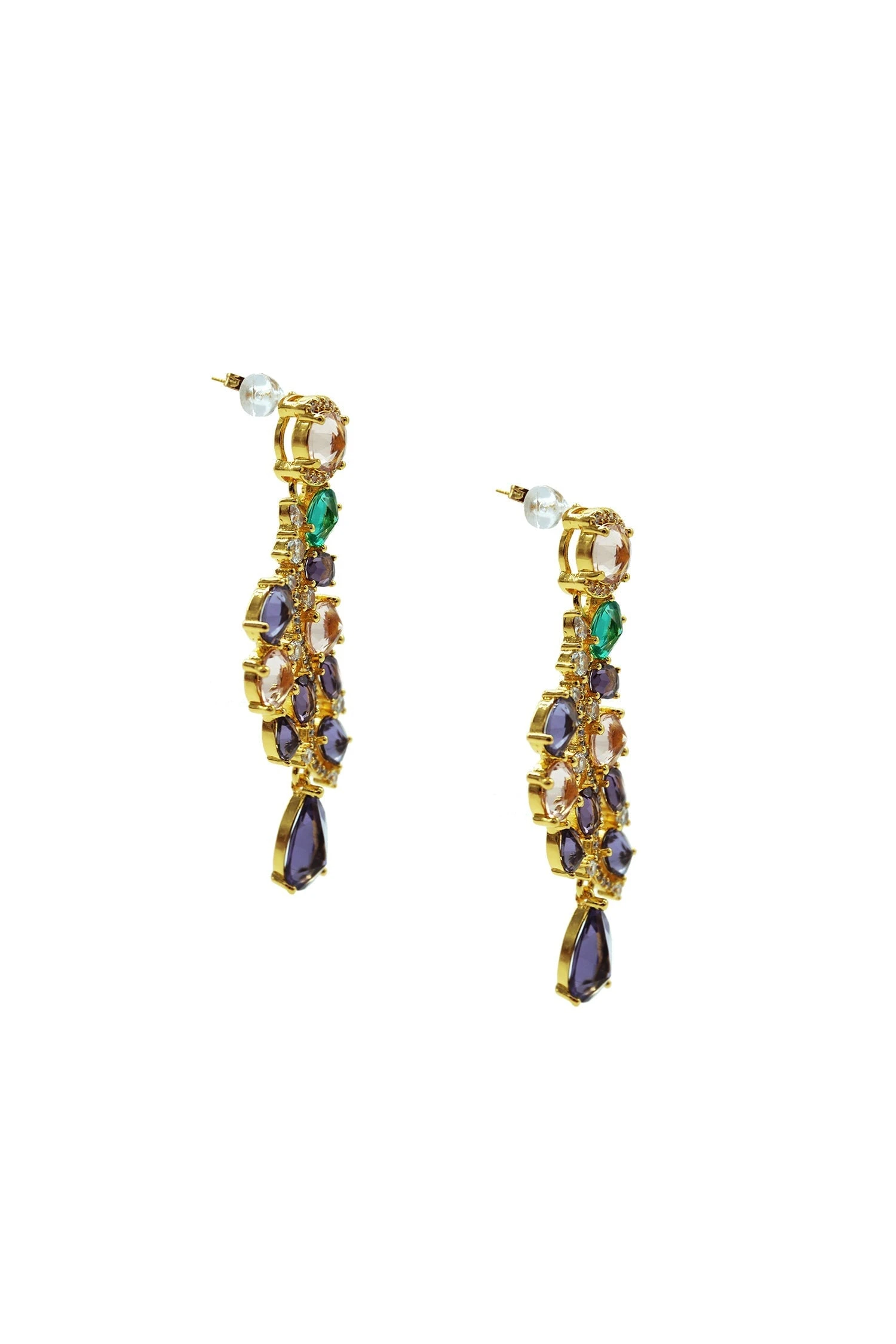 Marcelle Gold Embellished Statement Earrings 3 Marcelle Gold Embellished Statement Earrings - Image 3